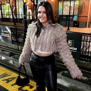 Privé Open Front Fuzzy Crop Coat